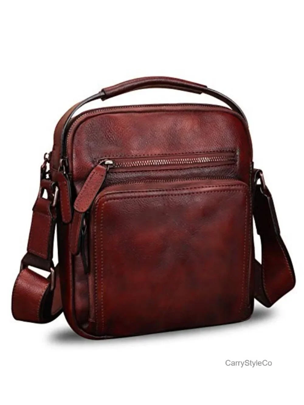 Genuine Leather Messenger Bag Men's Vintage Crossbody Satchel Purse